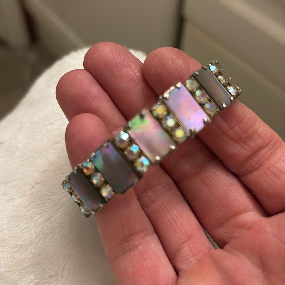 Vintage abalone panel bracelet